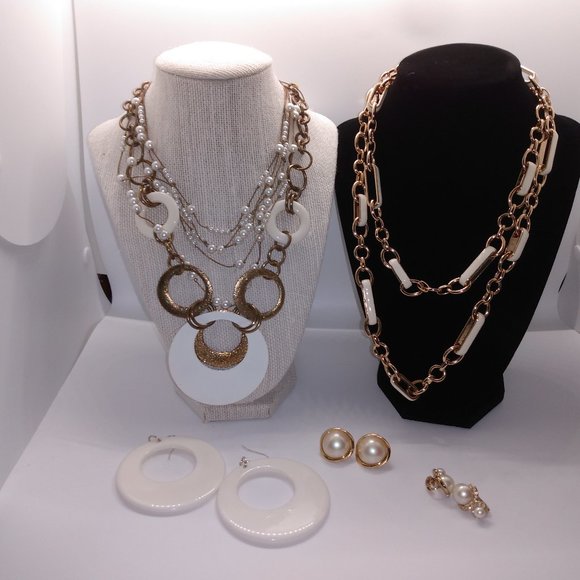 White and Gold Jewelry - Vintage